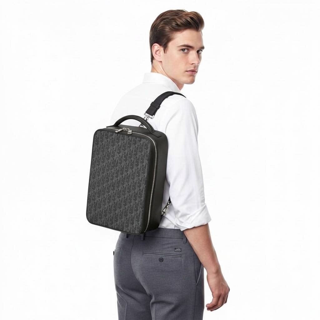Christian Dior Marsupio World Tour Oblique Sling Backpack Black