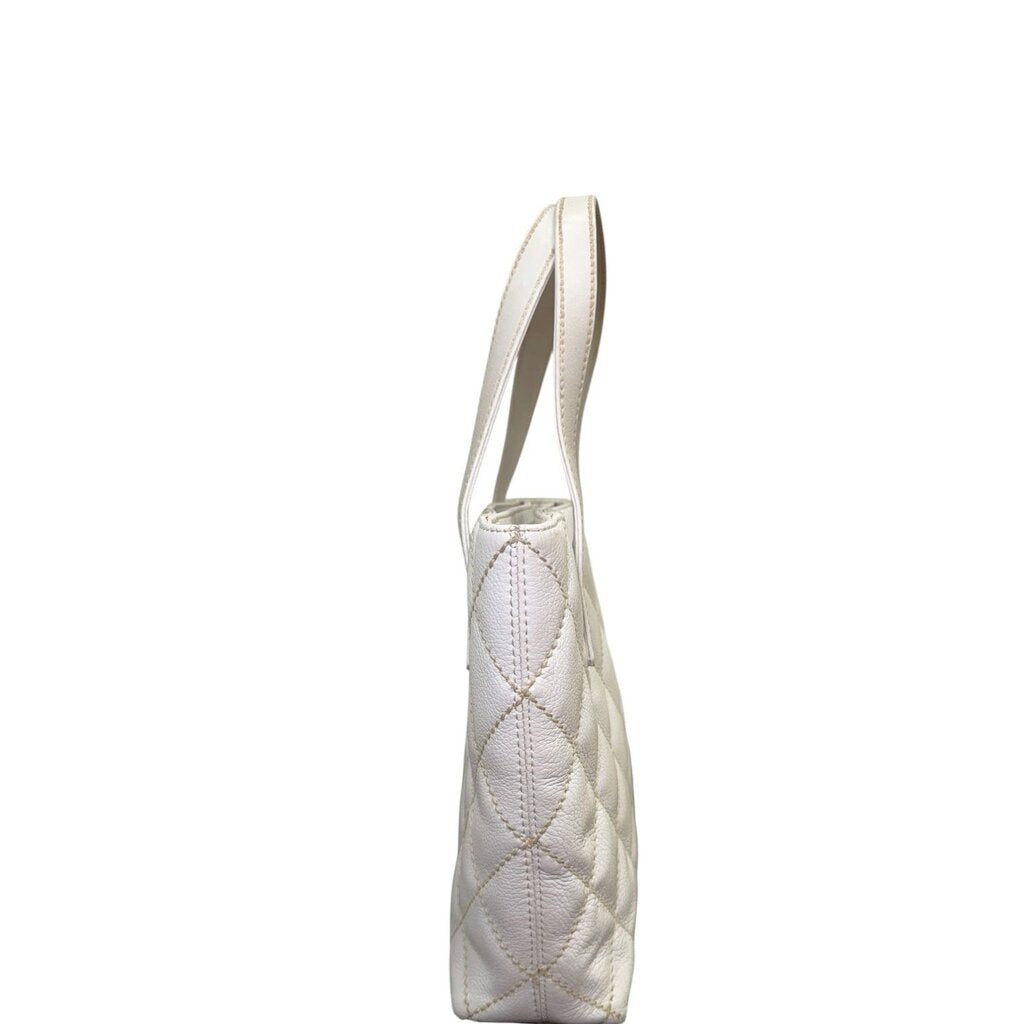 Chanel Wild Stitch Coco Mark Leather Tote White