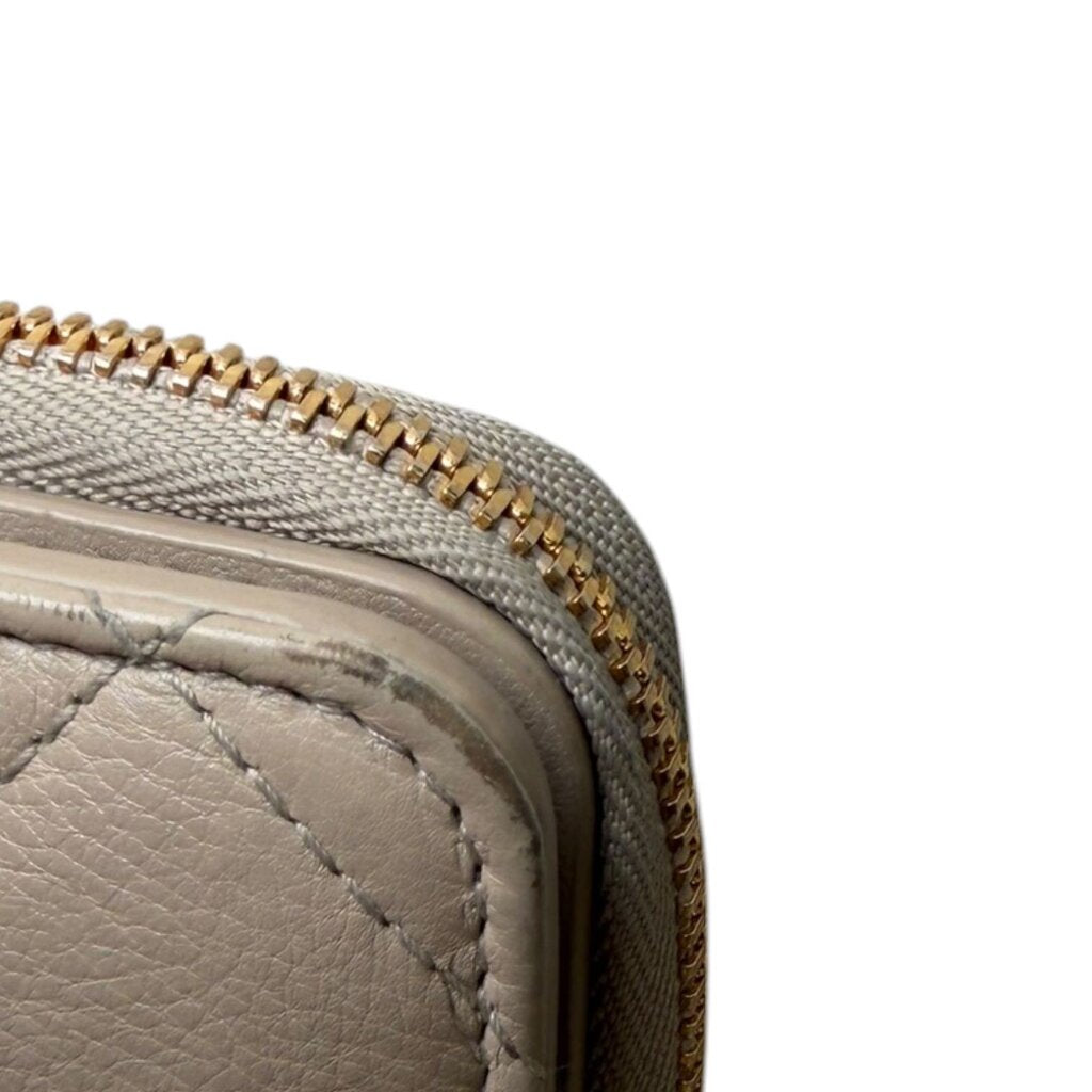 Christian Dior Dior Caro Scarlet Supple Leather Cannage Wallet Powder Beige