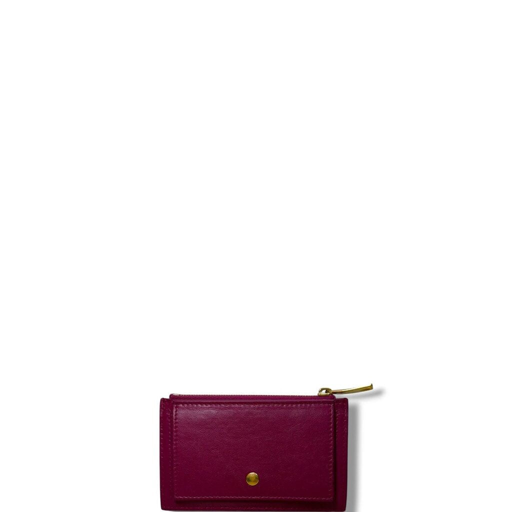 Bottega Veneta Intrecciato Leather Zippered Card Holder Wallet Purple