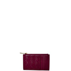 Bottega Veneta Intrecciato Leather Zippered Card Holder Wallet Purple