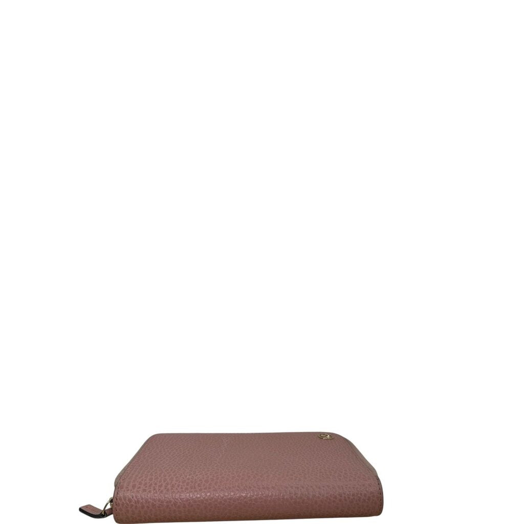 Gucci Dollar Calfskin GG Zip Around Wallet Soft Pink