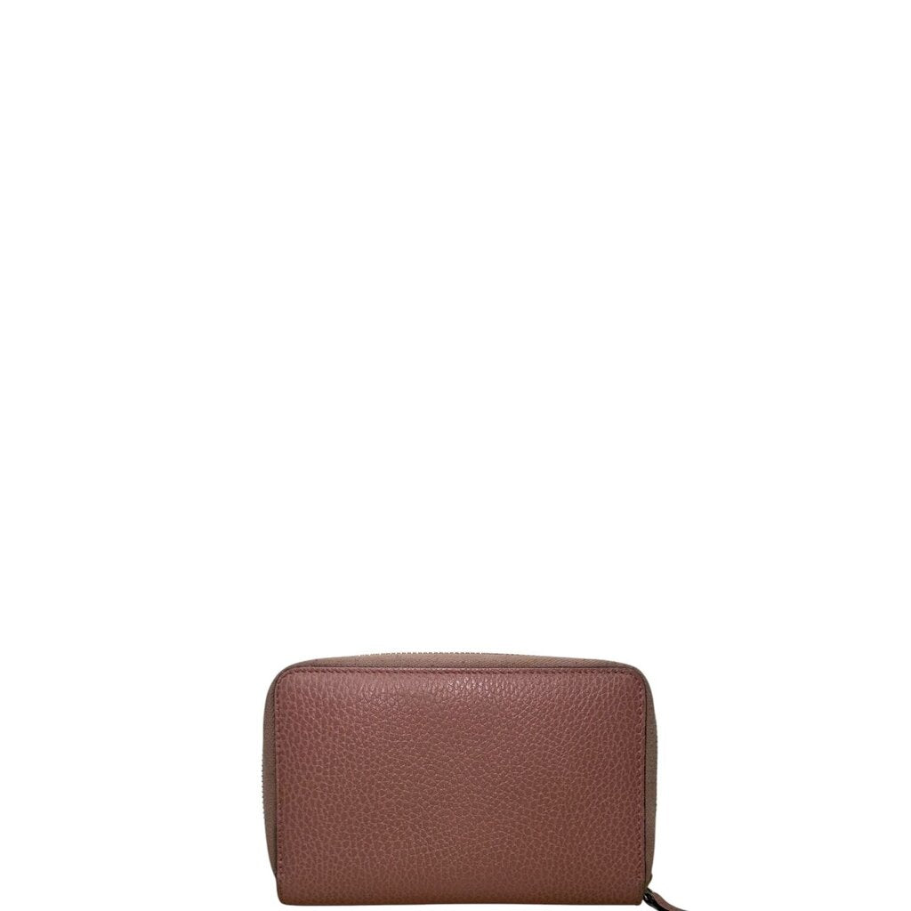 Gucci Dollar Calfskin GG Zip Around Wallet Soft Pink