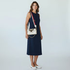 Gucci Broadway Pearly Bee Embellished Leather Shoulder Bag White