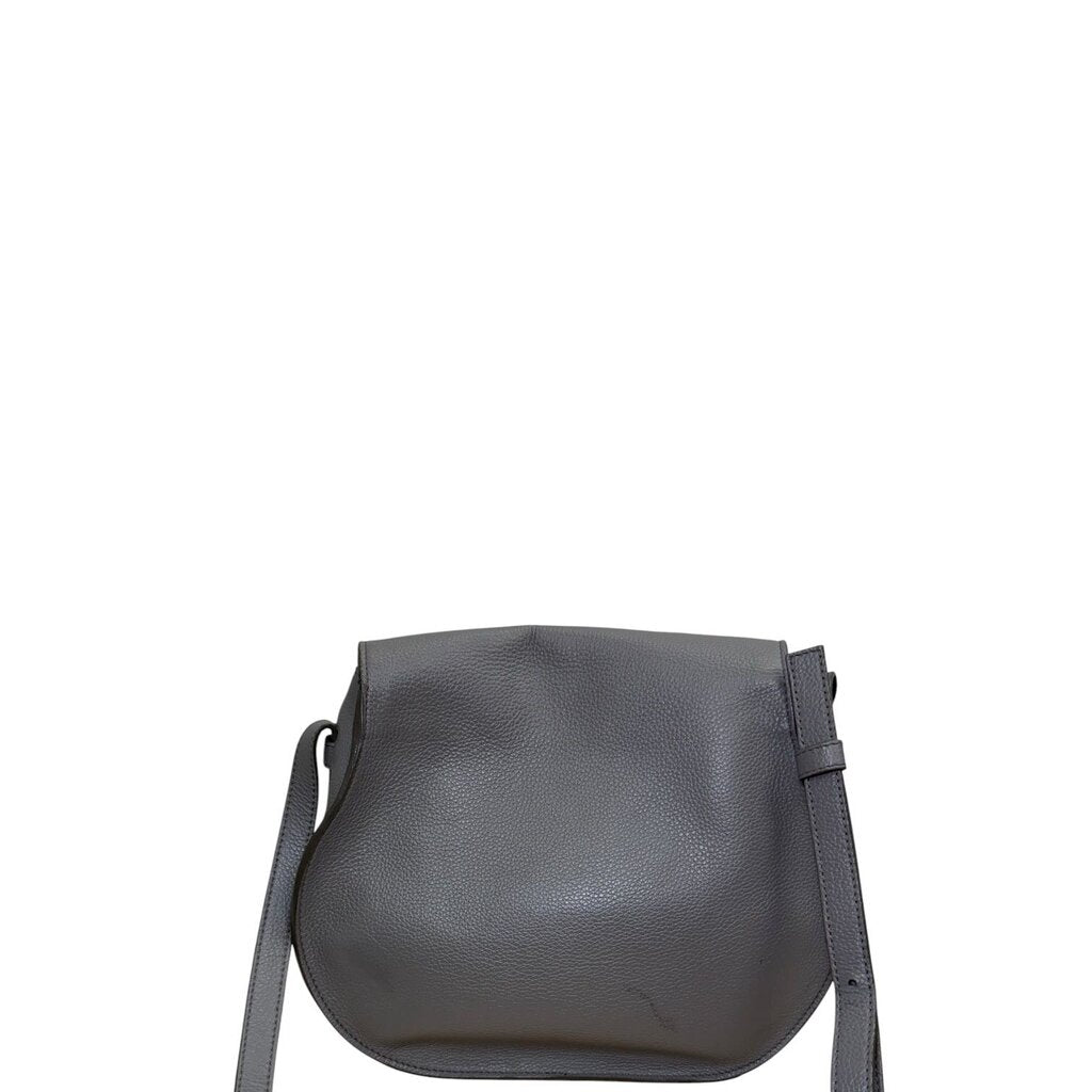 Chloe Calfskin Marcie Round Crossbody Bag Grey Medium