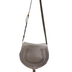 Chloe Calfskin Marcie Round Crossbody Bag Grey Medium
