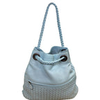 Bottega Veneta Intrecciato Julie Leather Hobo Bag Blue