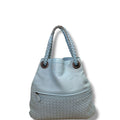 Bottega Veneta Intrecciato Julie Leather Hobo Bag Blue