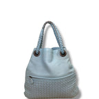 Bottega Veneta Intrecciato Julie Leather Hobo Bag Blue