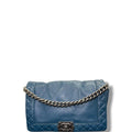 Chanel Reverso Boy Flap Bag Ocean Blue Medium