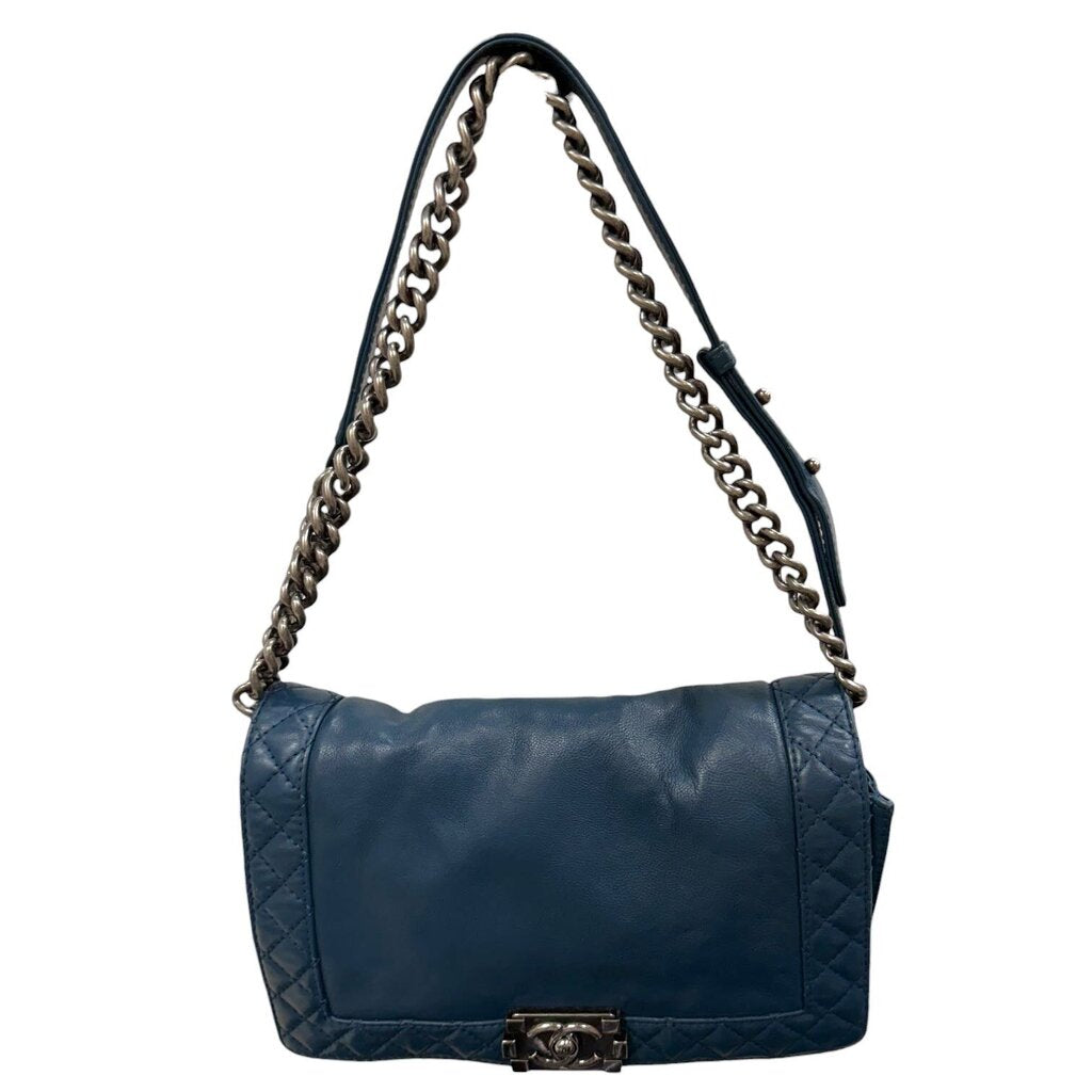 Chanel Reverso Boy Flap Bag Ocean Blue Medium