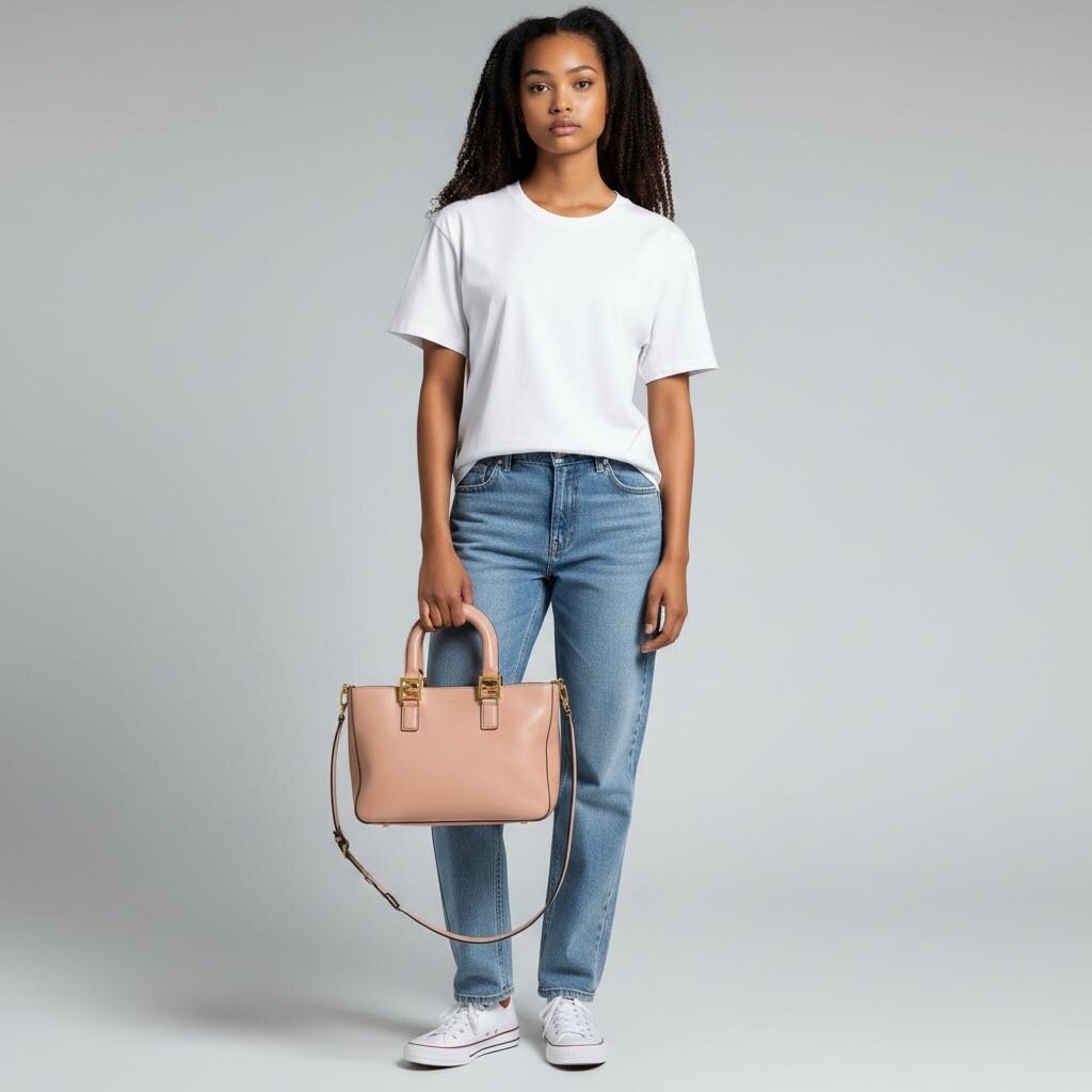 Fendi FF Handle Leather Tote Pink Small