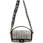 Fendi X Joshua Vides Nappa Zucca FF Leather Baguette Bag White NM