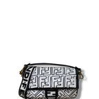 Fendi X Joshua Vides Nappa Zucca FF Leather Baguette Bag White NM