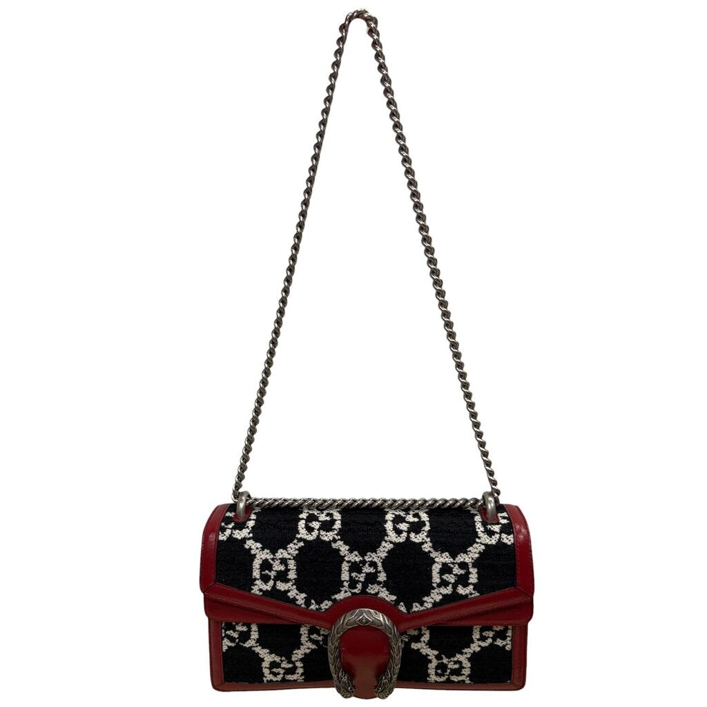 Gucci Tweed GG Dionysus Tweed Handbag Black Medium