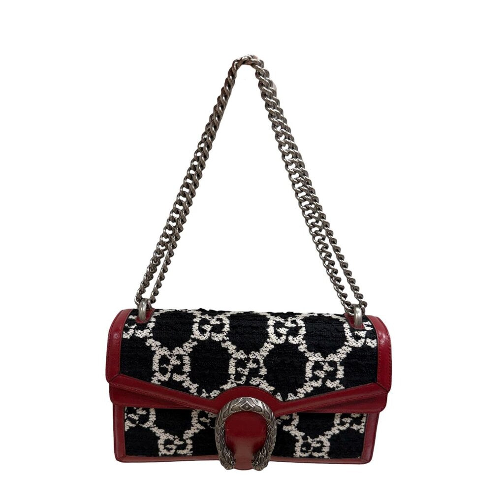 Gucci Tweed GG Dionysus Tweed Handbag Black Medium
