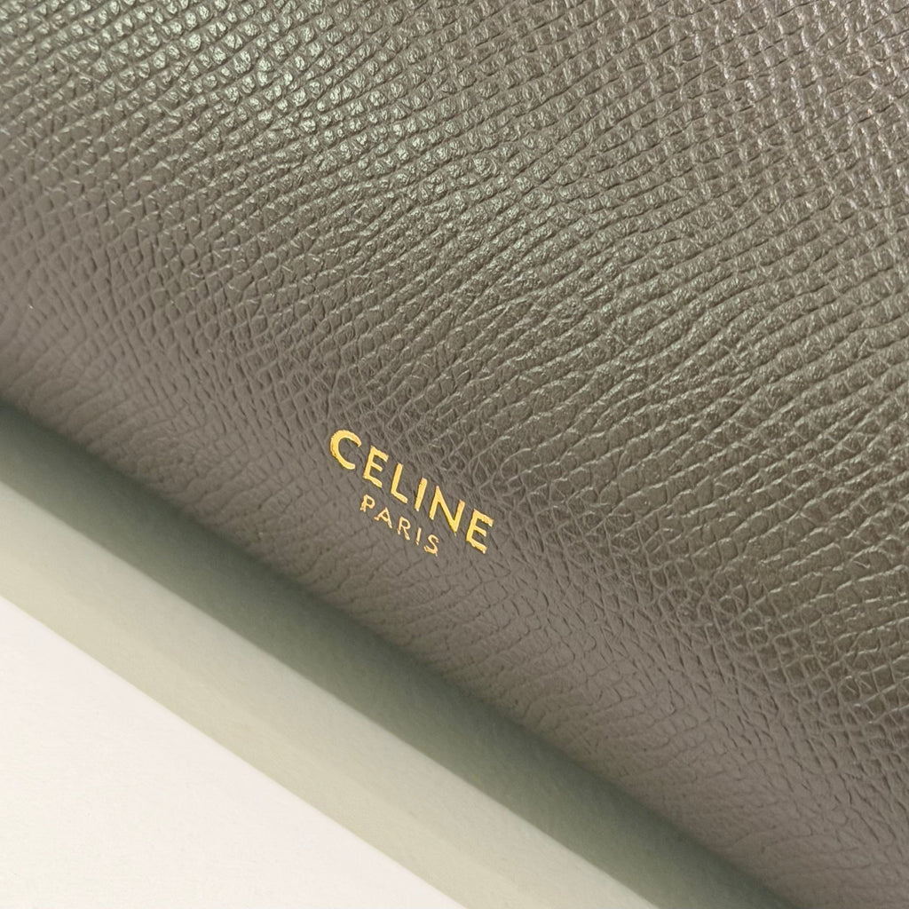 CELINE MICRO LUGGAGE HANDBAG GREY CALFSKIN LEATHER