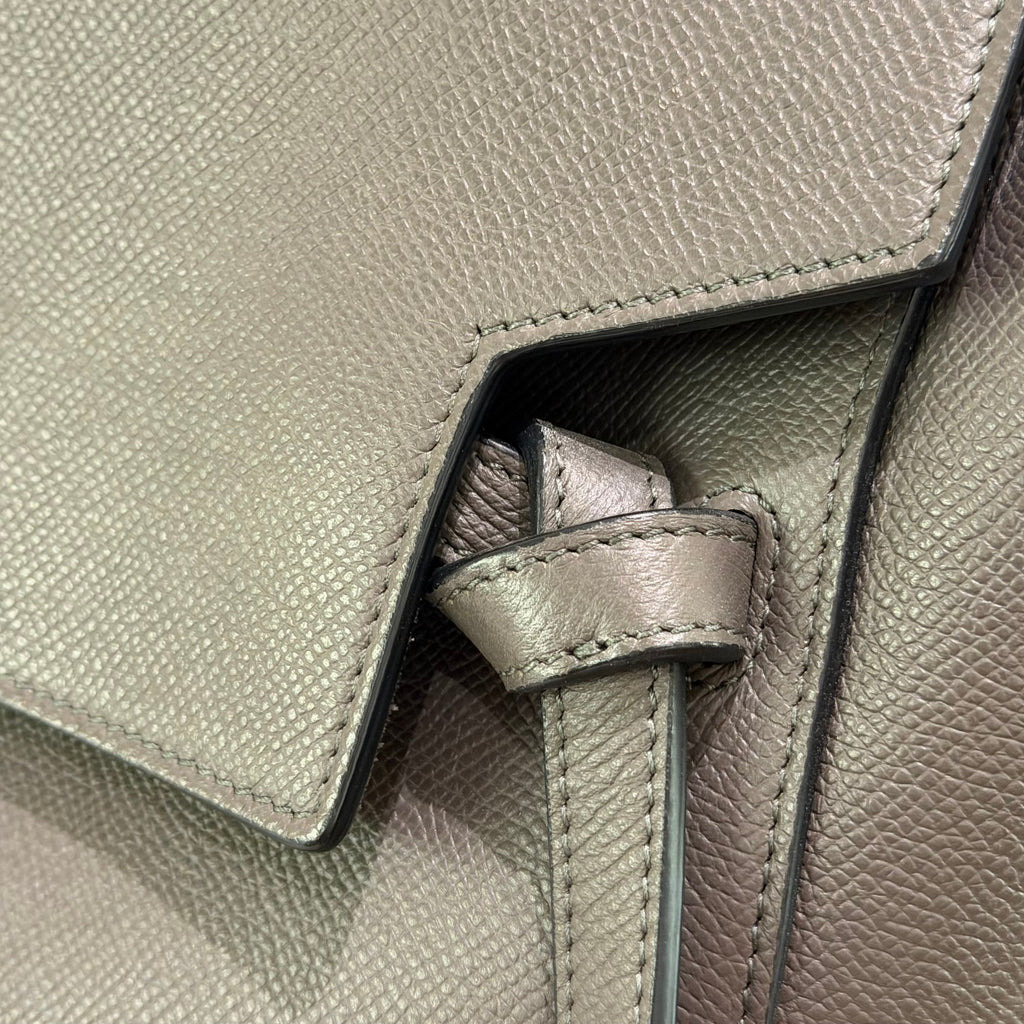 CELINE MICRO LUGGAGE HANDBAG GREY CALFSKIN LEATHER