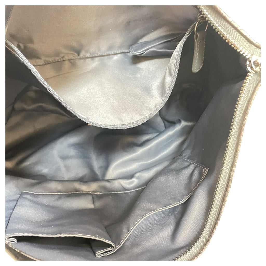 Handbag Designer By Coach In Silver, Size:Large