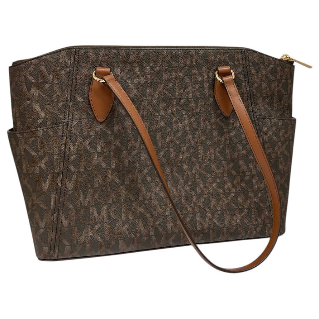 Handbag Designer By Michael Kors In Brown & Gold, Size:Large