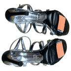 Sandals Luxury Designer By Prada In Silver, Size:10