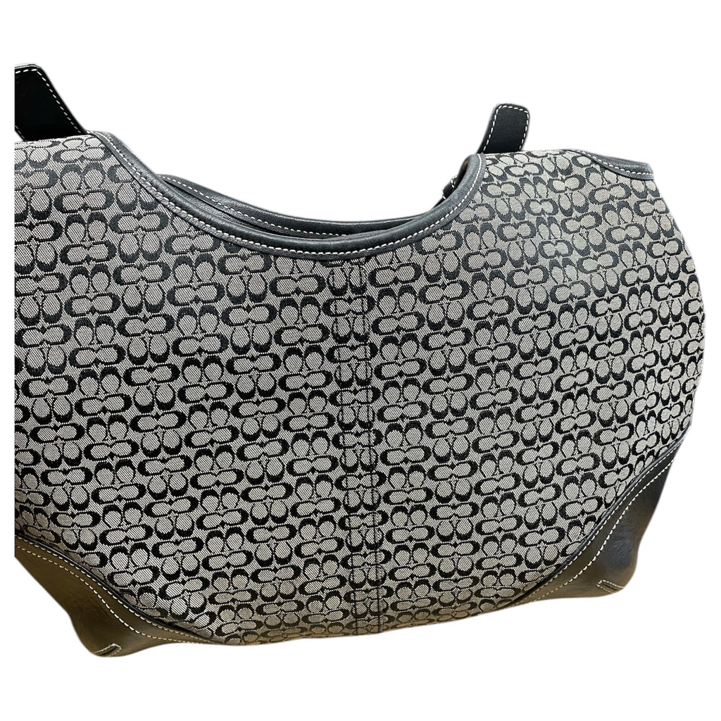 Handbag Designer By Coach In Black & Grey, Size:Medium