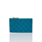 Zipped Card Case In Intrecciato Rubber & Cotton Wallet Luxury Designer By Bottega Veneta, Size: Small