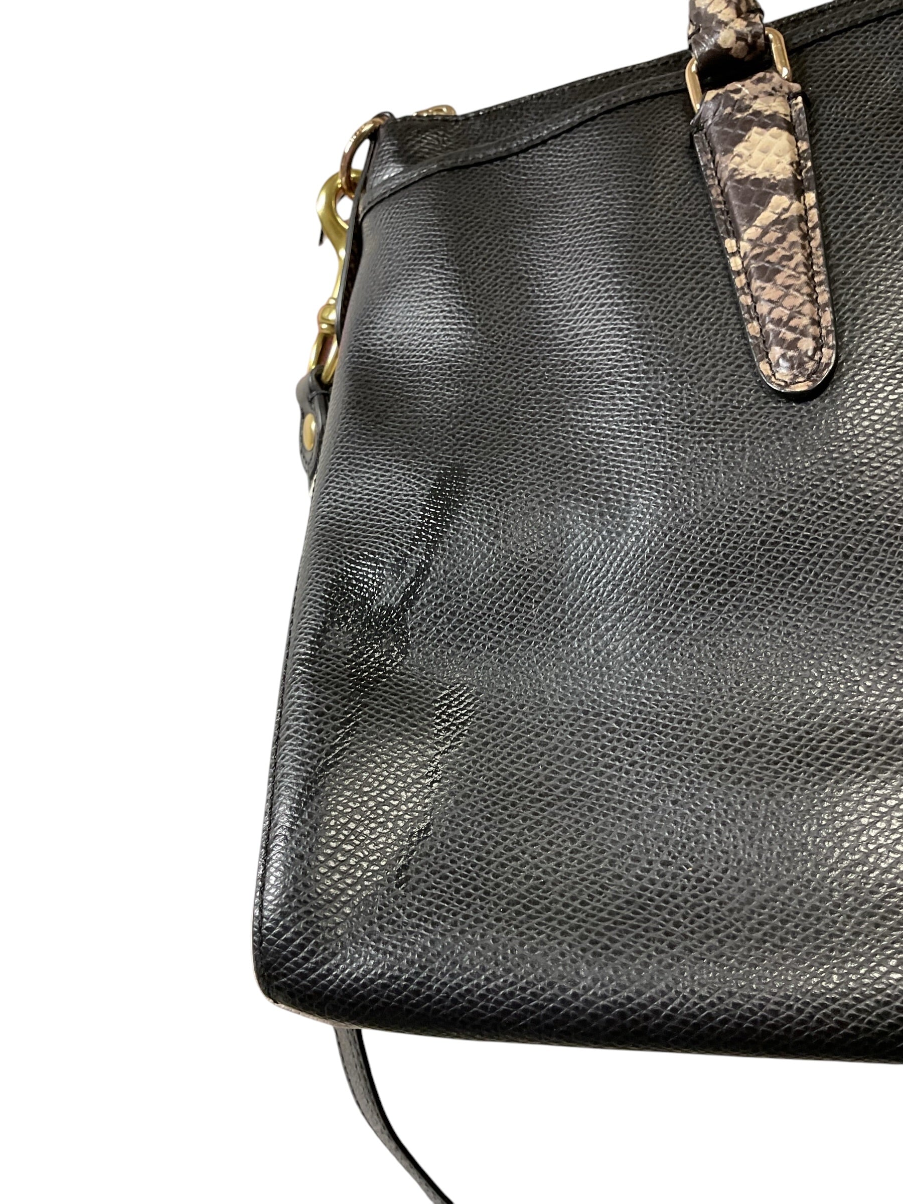Handbag Designer By Coach In Black & White, Size:Medium