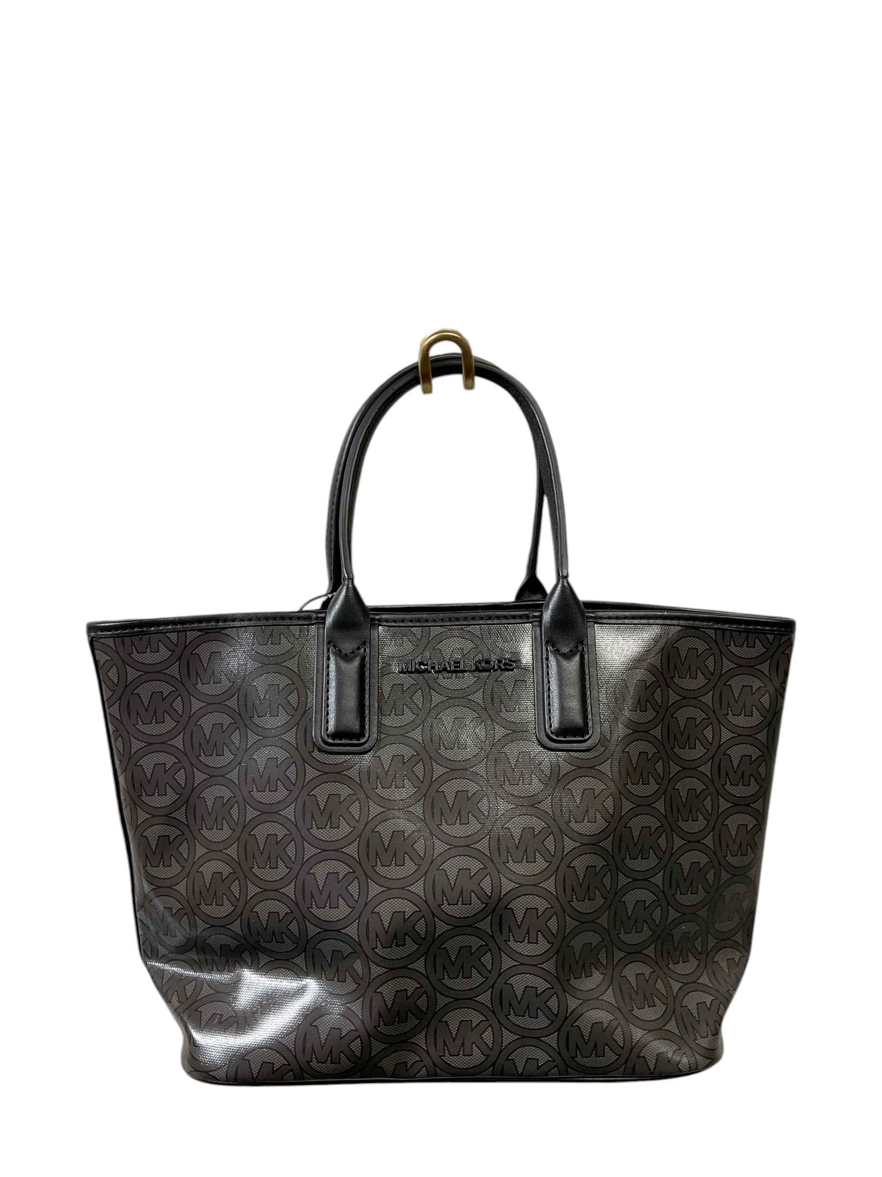 Handbag Designer By Michael Kors In Black & Grey, Size:Medium