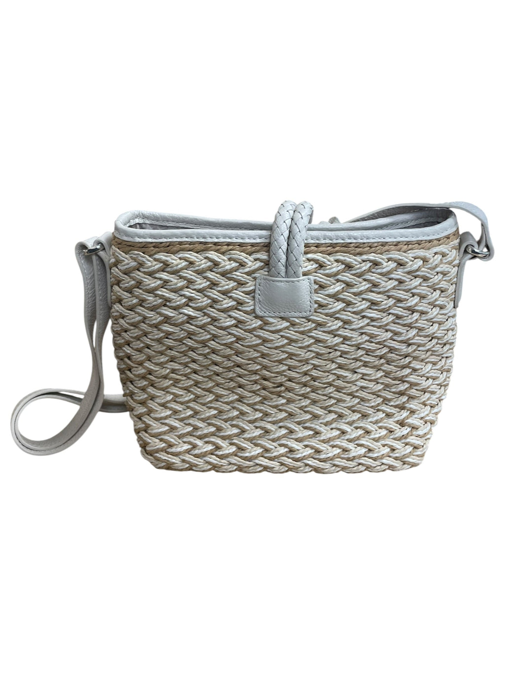 Handbag By Brighton In Tan & White, Size:Medium