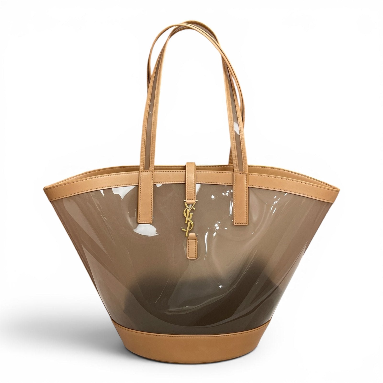 Yves Saint Laurent Panier Vinyl Oatmeal Tote