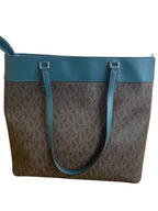Handbag Designer By Michael Kors In Blue & Brown, Size:Large