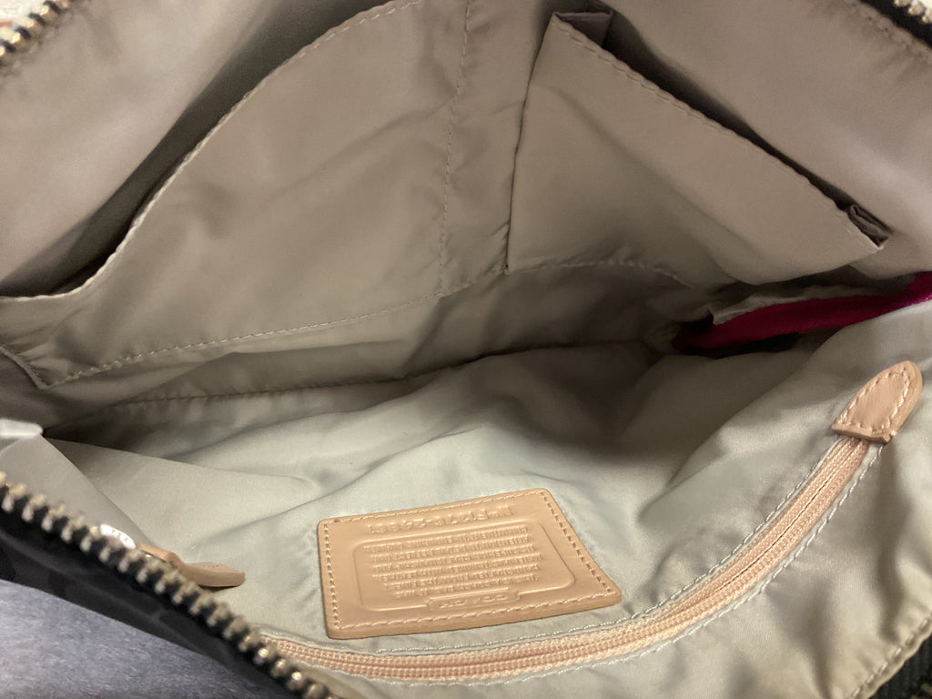 Handbag Designer By Coach In Black & Cream, Size:Small