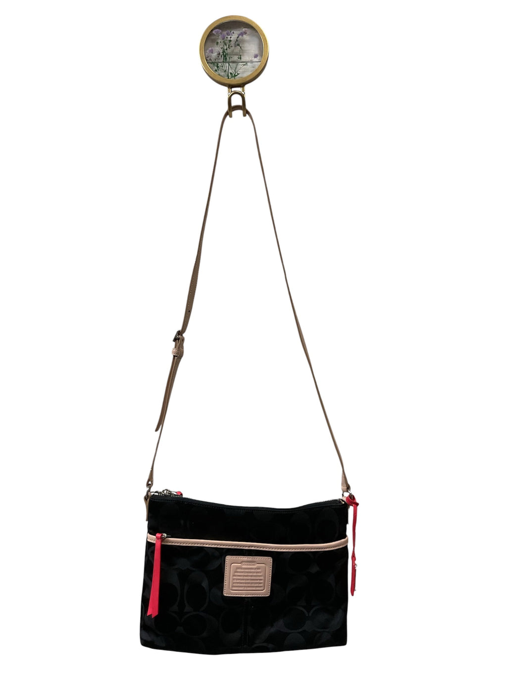 Handbag Designer By Coach In Black & Cream, Size:Small