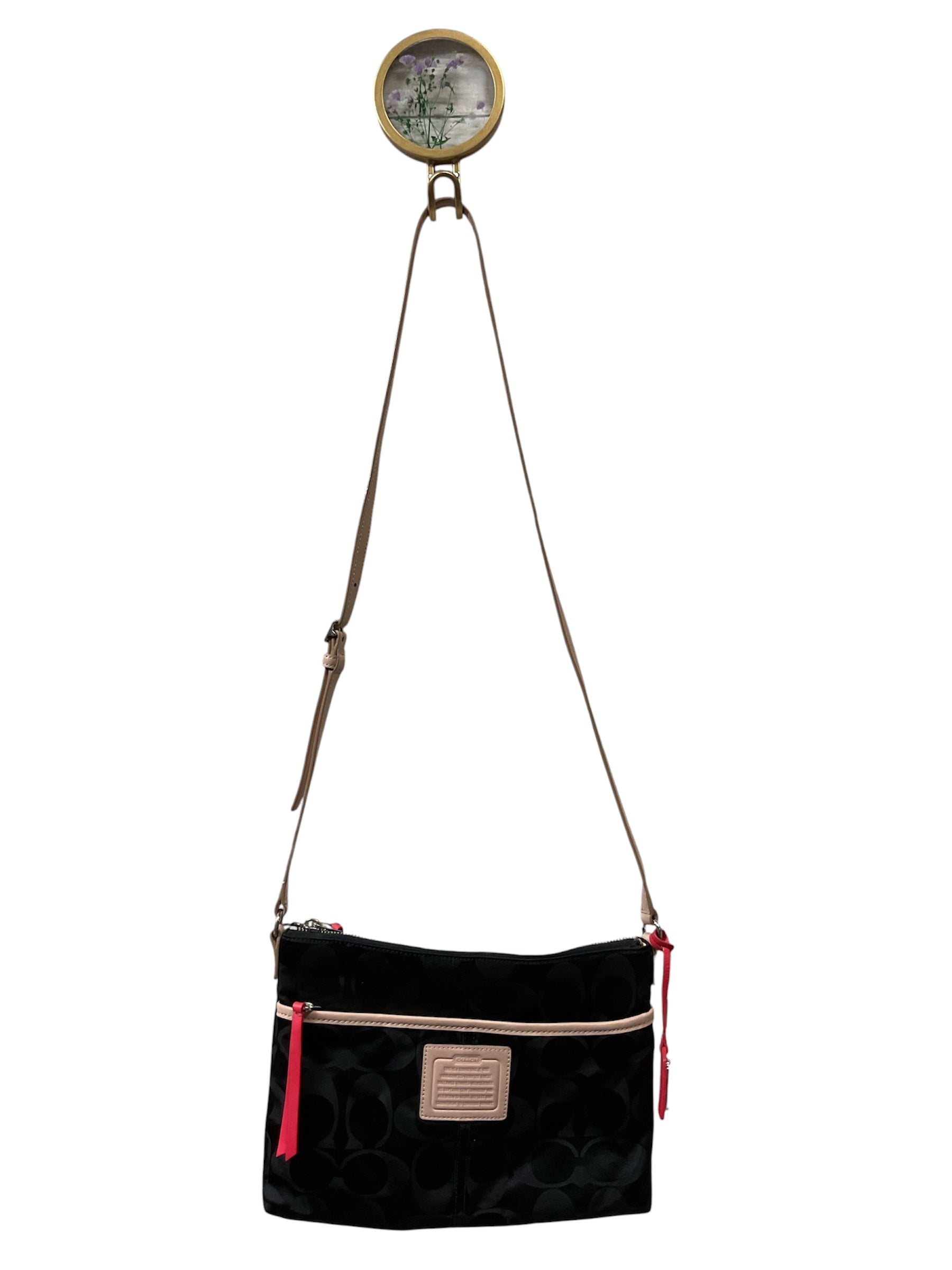 Handbag Designer By Coach In Black & Cream, Size:Small