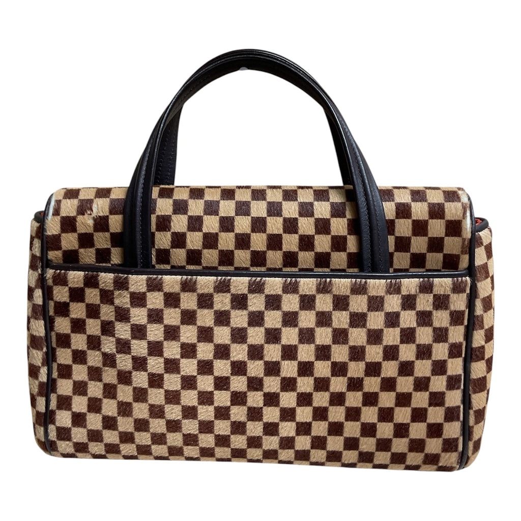 Handbag Luxury Designer By Louis Vuitton In Checkered Pattern, Size:Medium