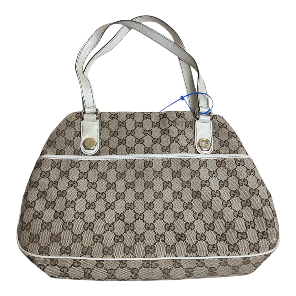 Handbag Luxury Designer By Gucci In Beige, Size:Large