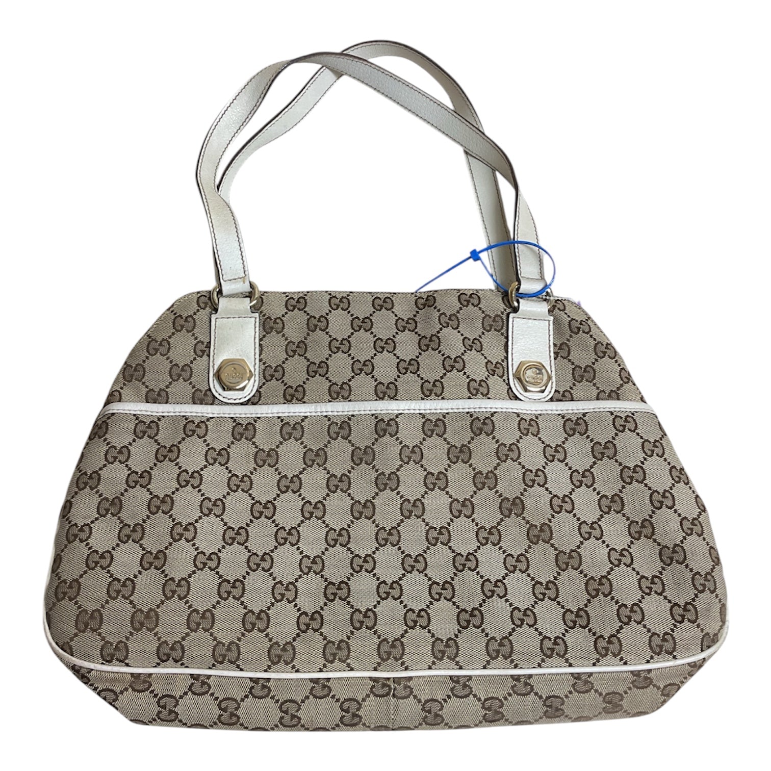 Handbag Luxury Designer By Gucci In Beige, Size:Large