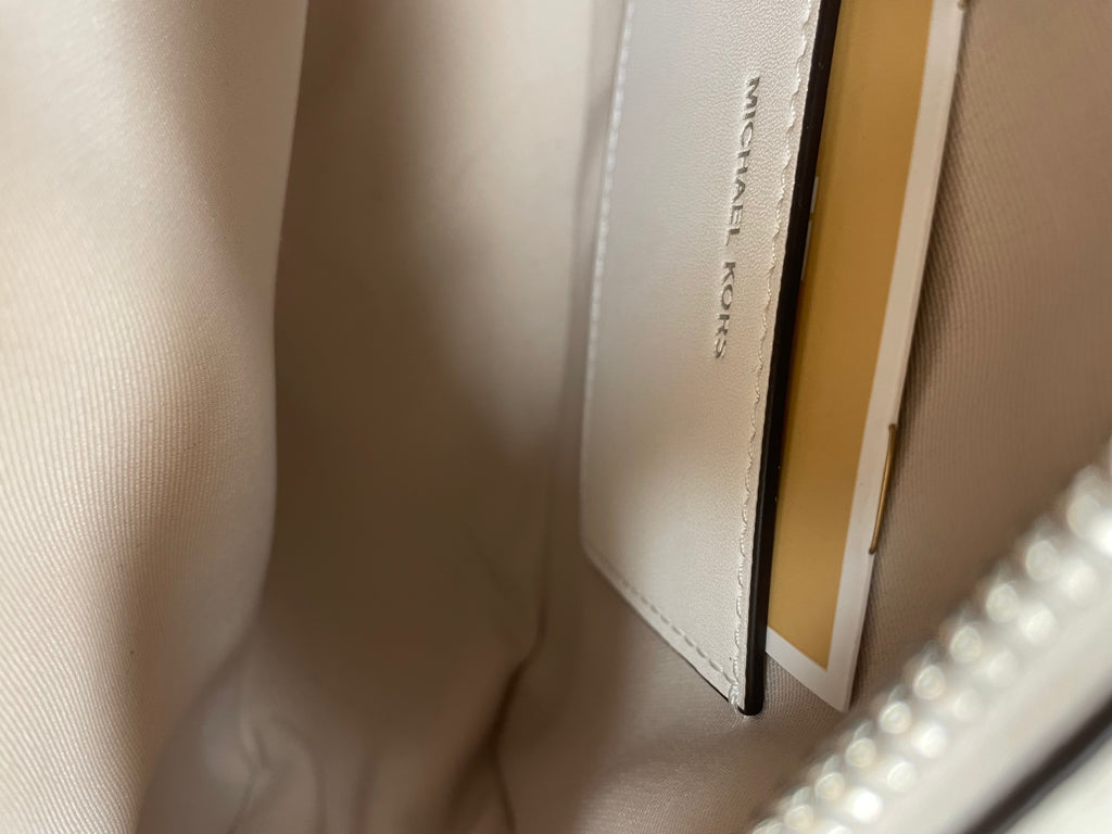 Crossbody Designer By Michael Kors In White, Size:Small