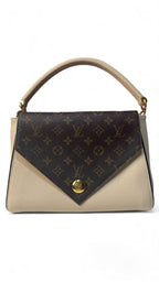 Louis Vuitton Double V Beige Leather Monogram Bag