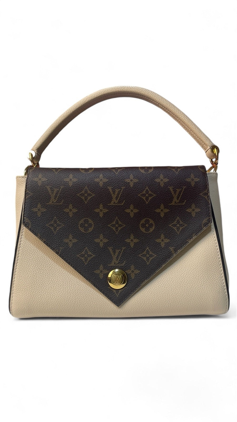 Louis Vuitton Double V Beige Leather Monogram Bag