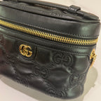 GUCCI GG MATELASSÉ BLACK MINI COSMETIC CASE