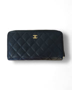 Chanel CC Matelasse Caviar Long Zippy Wallet