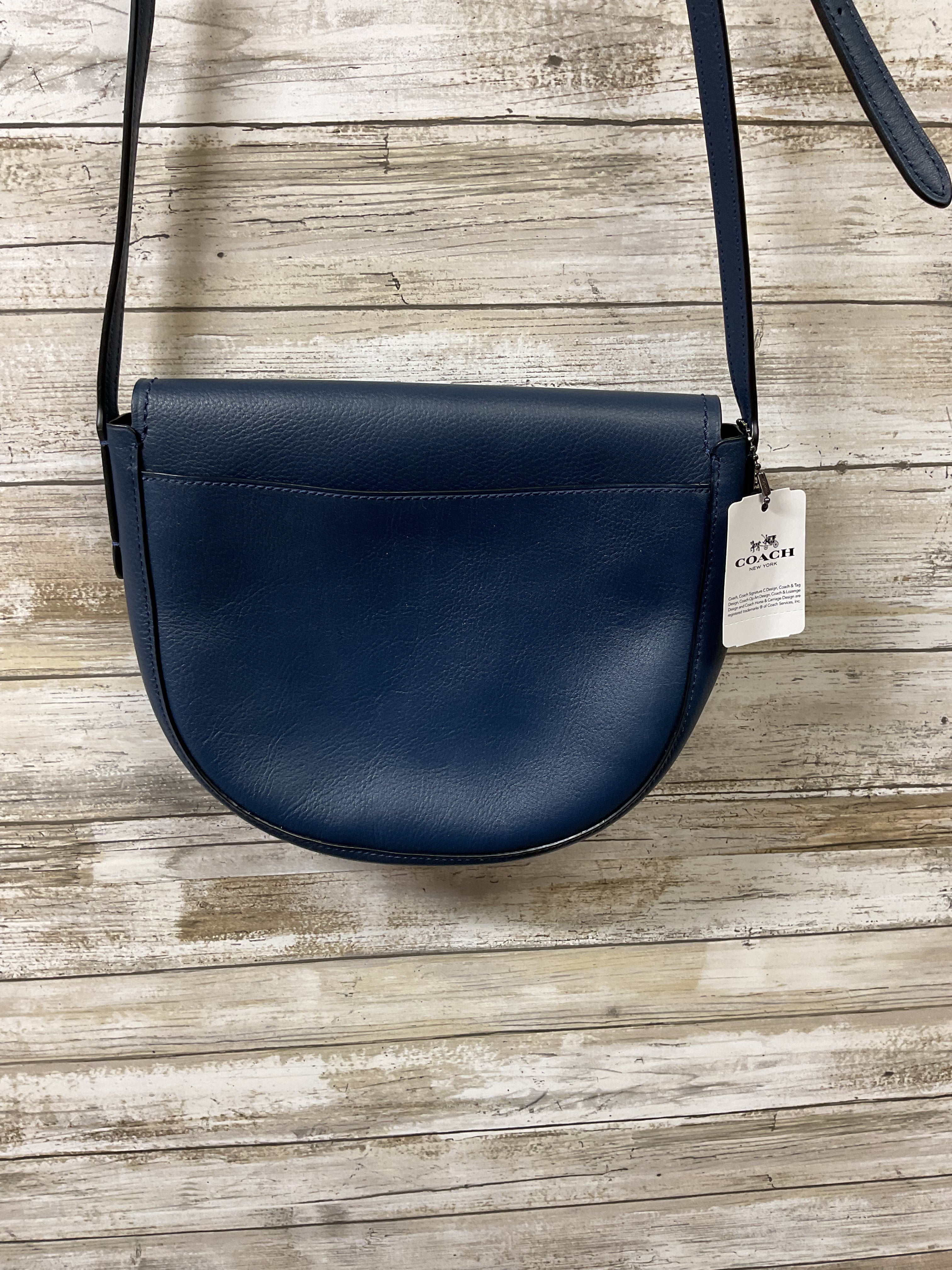 Handbag Designer By Coach In Navy, Size:Small