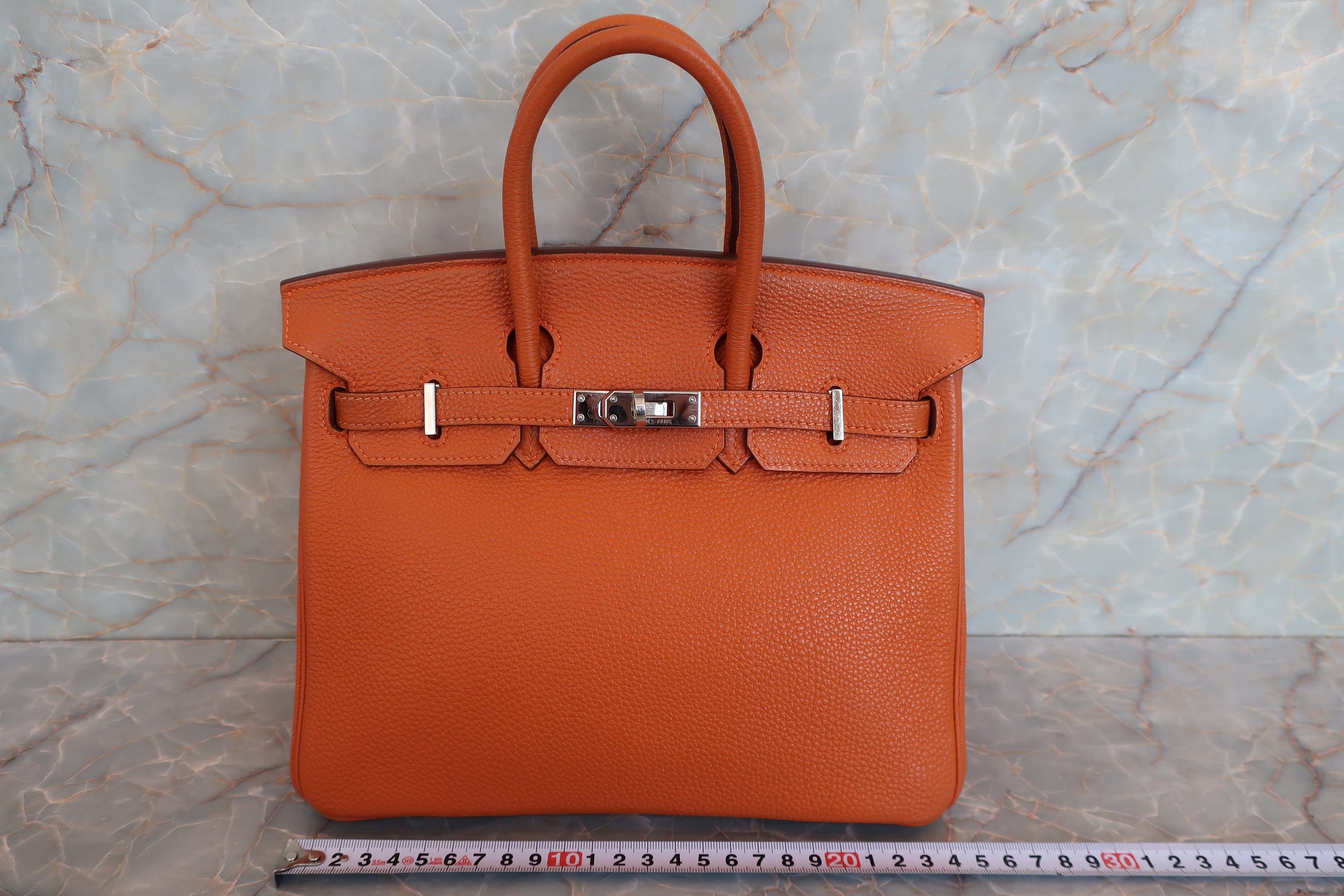 HERMES／エルメス バーキン25 トゴ オレンジ □I刻印 ハンドバッグ 700060078
