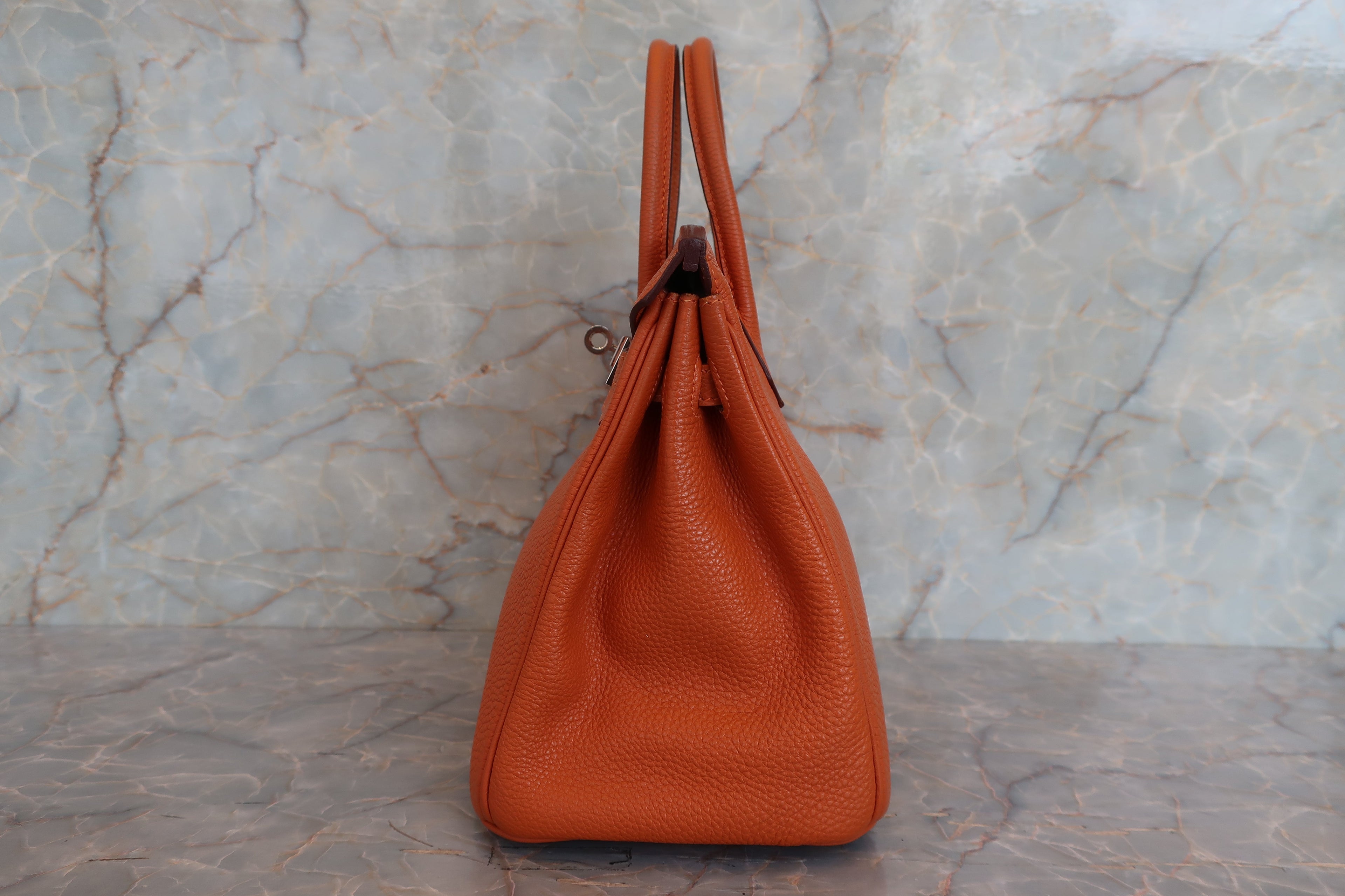 HERMES／エルメス バーキン25 トゴ オレンジ □I刻印 ハンドバッグ 700060078