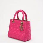 Christian Dior Pink Medium Lady Dior Bag in Cannage 2013