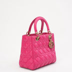 Christian Dior Pink Medium Lady Dior Bag in Cannage 2013