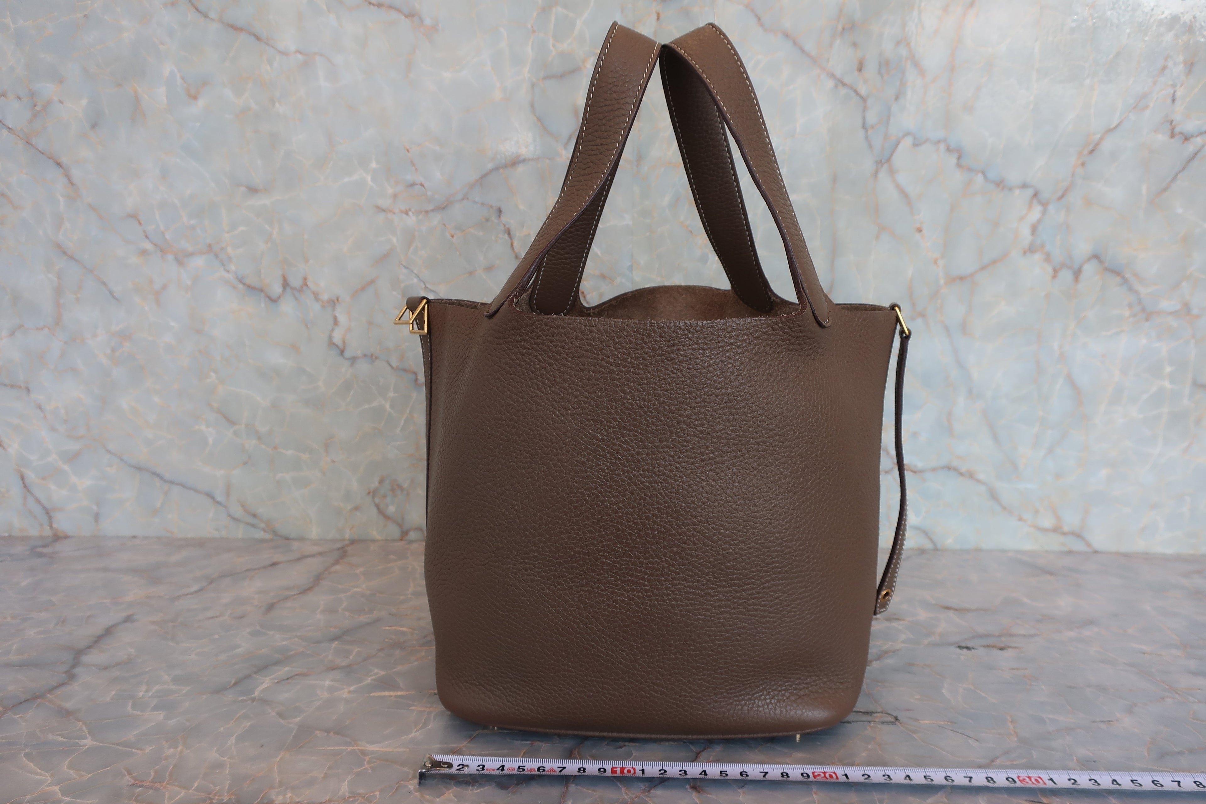 HERMES／エルメス ピコタンロックＭＭ トリヨンクレマンス エトゥープ Y刻印 ハンドバッグ 800040003
