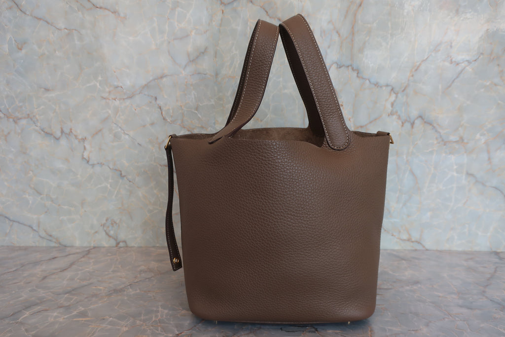 HERMES／エルメス ピコタンロックＭＭ トリヨンクレマンス エトゥープ Y刻印 ハンドバッグ 800040003